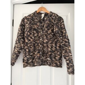 Talbots Vintage Wool Knitted Chunky Neutral Cardigan